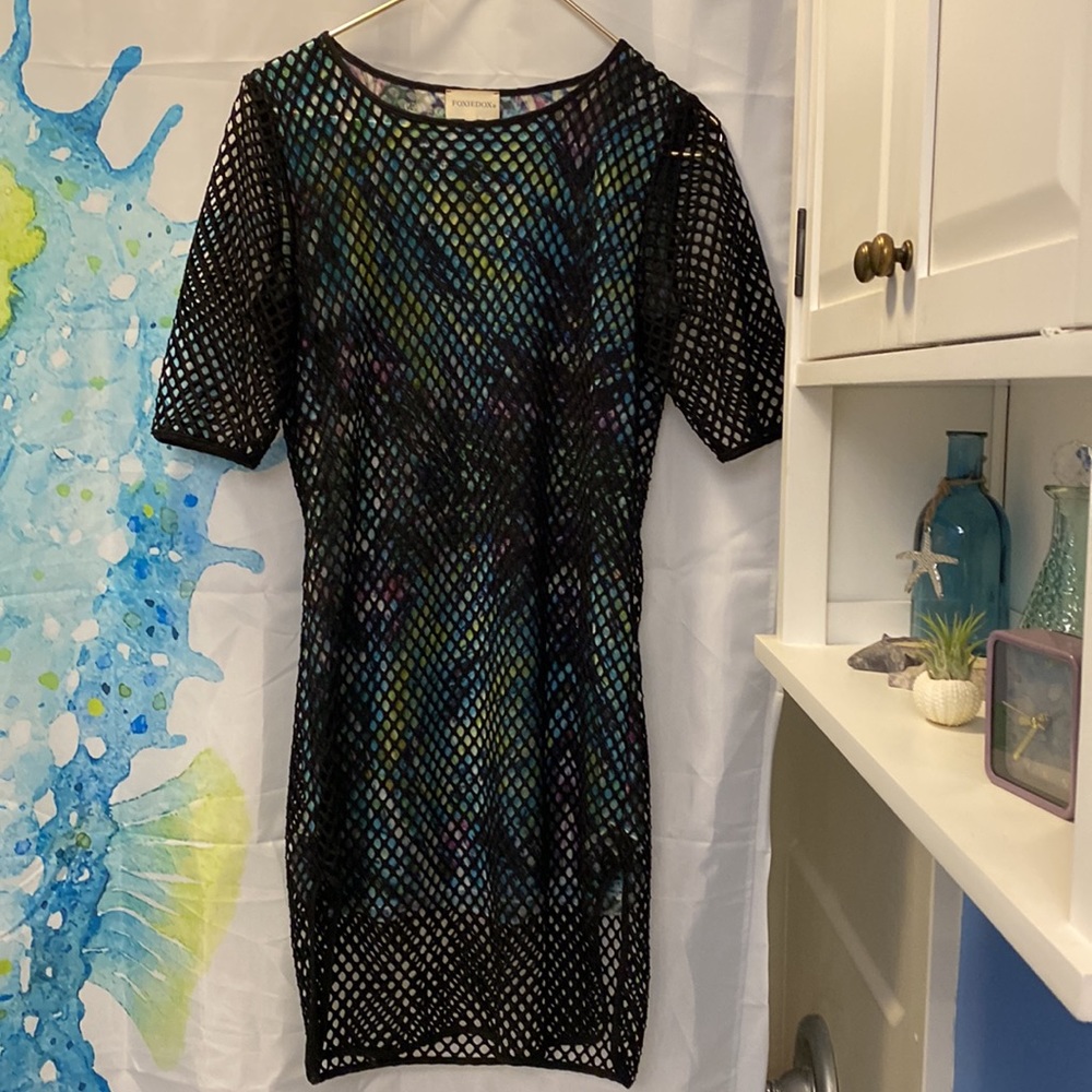 Netted Lined Tropical Dress- ONE DAY!